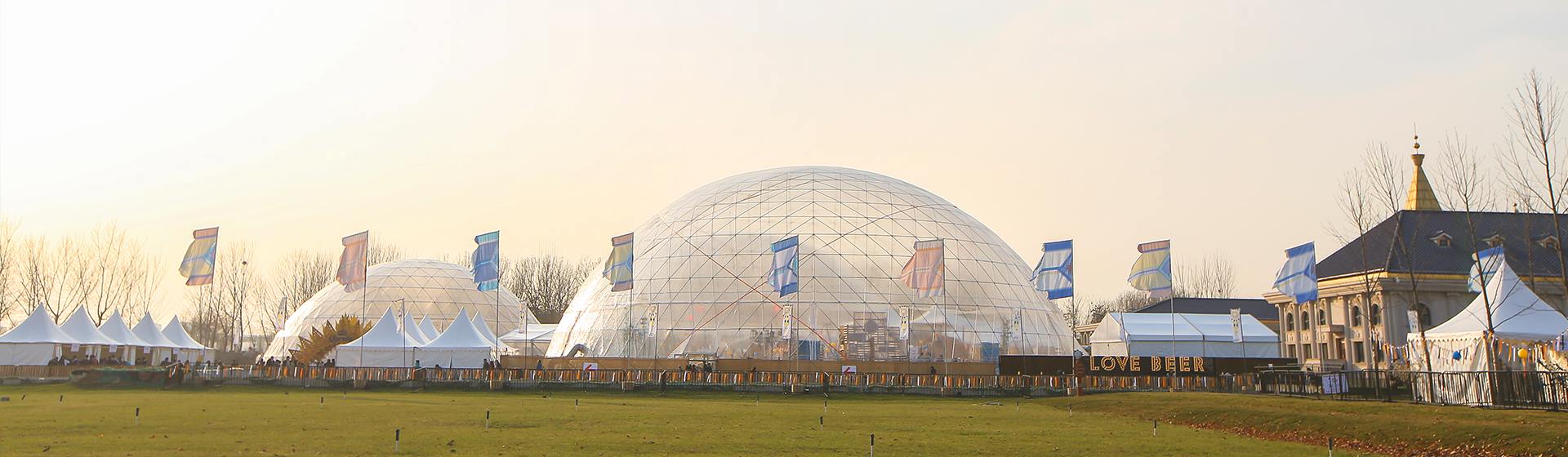 White Outdoor Inflatable Camping Geodesic Dome Tent Waterproof PVC Prefab