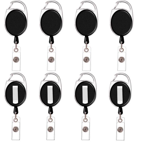 Deyi Badge Reel For Office Carabiner Reel Clip Key Ring for ID Card Key Keychain