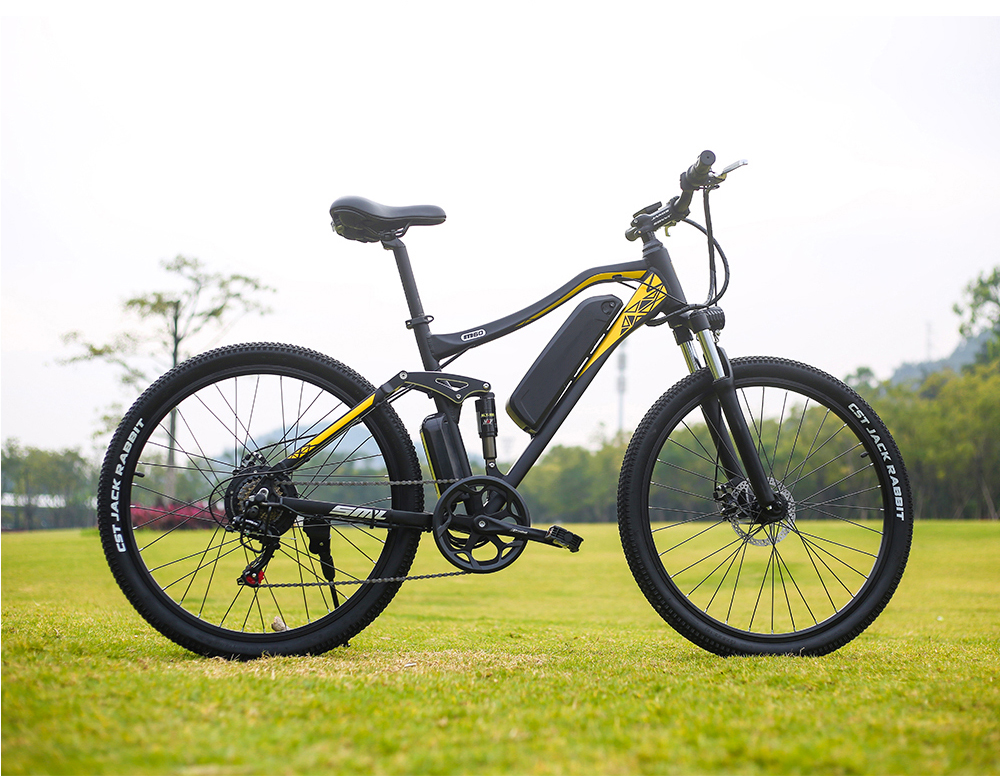 Full Suspension Rear Hub Motor Electric Bicycle 48V 17Ah 500W 27.5 Inch Wheel Size