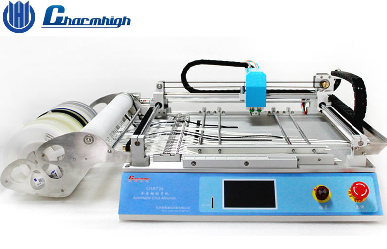 Small Desktop CHMT28 / CHMT36 SMT LED Pick And Place Machine With Laser Positioning