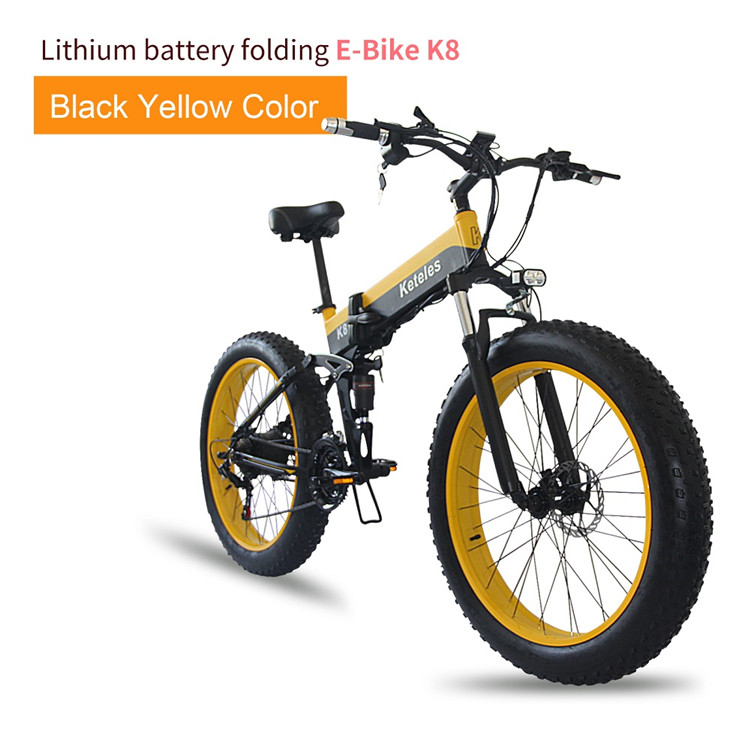 6061Alu Fat Tyre Electric Folding Bike , 13Ah 1000 Watt Folding Electric Bike