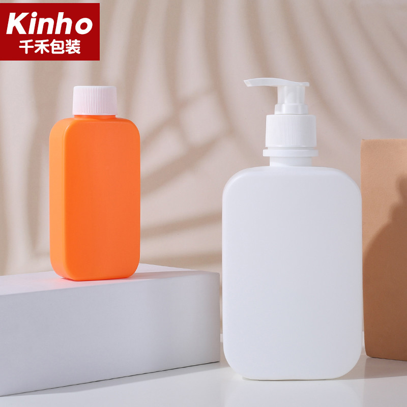 100ml 500ml Cosmetic Lotion Bottle 24/410 28/410 HDPE Square Oblate For Liquid Soap Sanitizer Skincare