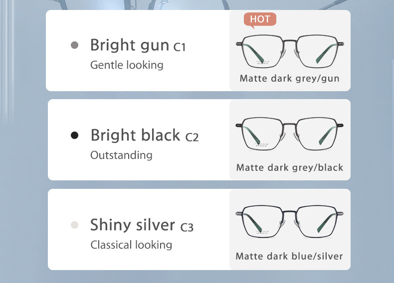 Al Mg Alloy Titanium Frame Glasses Ultra Light Non Prescription