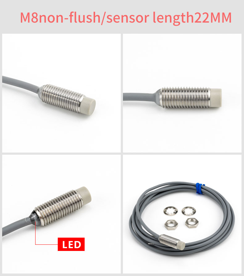 M8 Series Inductive Proximity Switch Sensor Waterproof Shockproof IP67