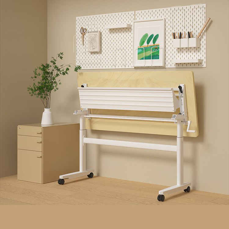 Modern Style Tea Caffe White Wooden Table 5 ft Height Adjustable for Office Cafe or Bar