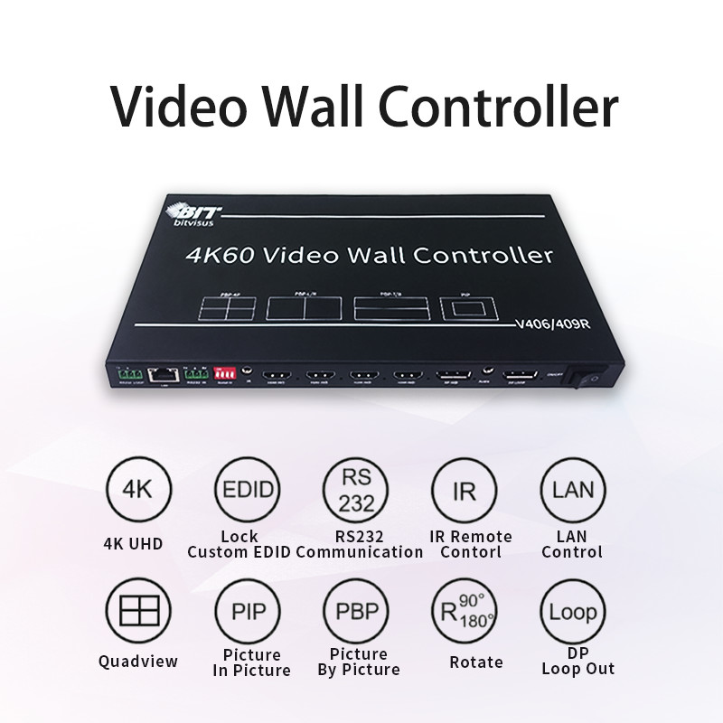 2x3 6x2 Video Wall Controller 4k 8k TV Rotating Splicing 1x9 3x3 HD Video Controller