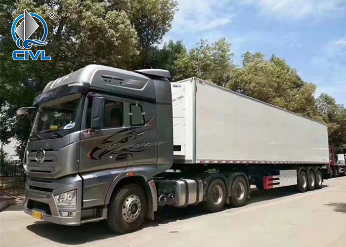 3 Axle Refrigerated Semi - Trailer 13-15m Long Refrigerator Semi Trailer 24000kg Cooler Trailer