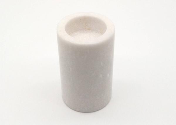 Quality Polished White Marble Candle Holders Round Cylinder Durable Heat Resistant for sale