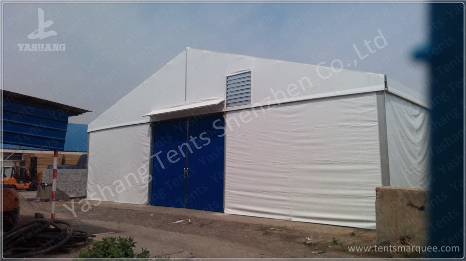 Sliding Gate Logistics White Industrial Canopy Shelter Outside Storage Tent