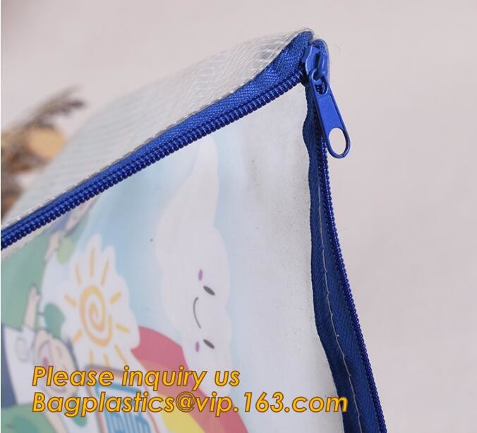 Plastic Bag OEM Custom PVC Loop Handle Image Printed Plastic Shopping Bag,Promotional Clear Waterproof Plastic Cosmetic