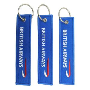 BRITISH AIRWAYS Custom Embroidered Keychain Scratch Resistant Fabric Custom