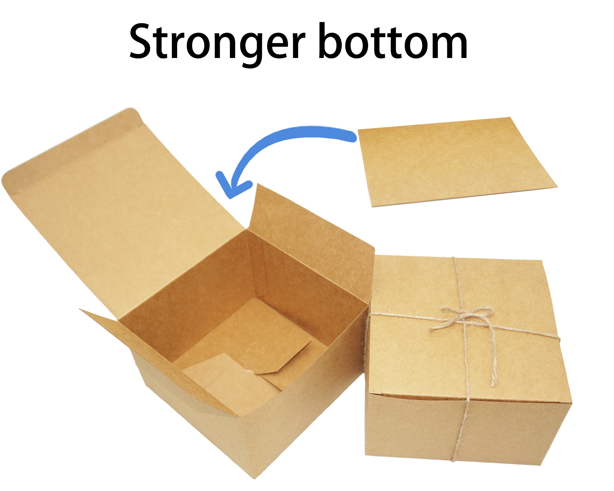 Recycled Paper Kraft Cardboard Gift Boxes 6x6x4 Inch For Bakery Cupcake