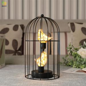 5 Watt Metal Bedside Table Lamp With Bird Bulb Hanging
