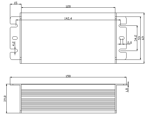 Single output waterproof 60w 36v constant current led drivers