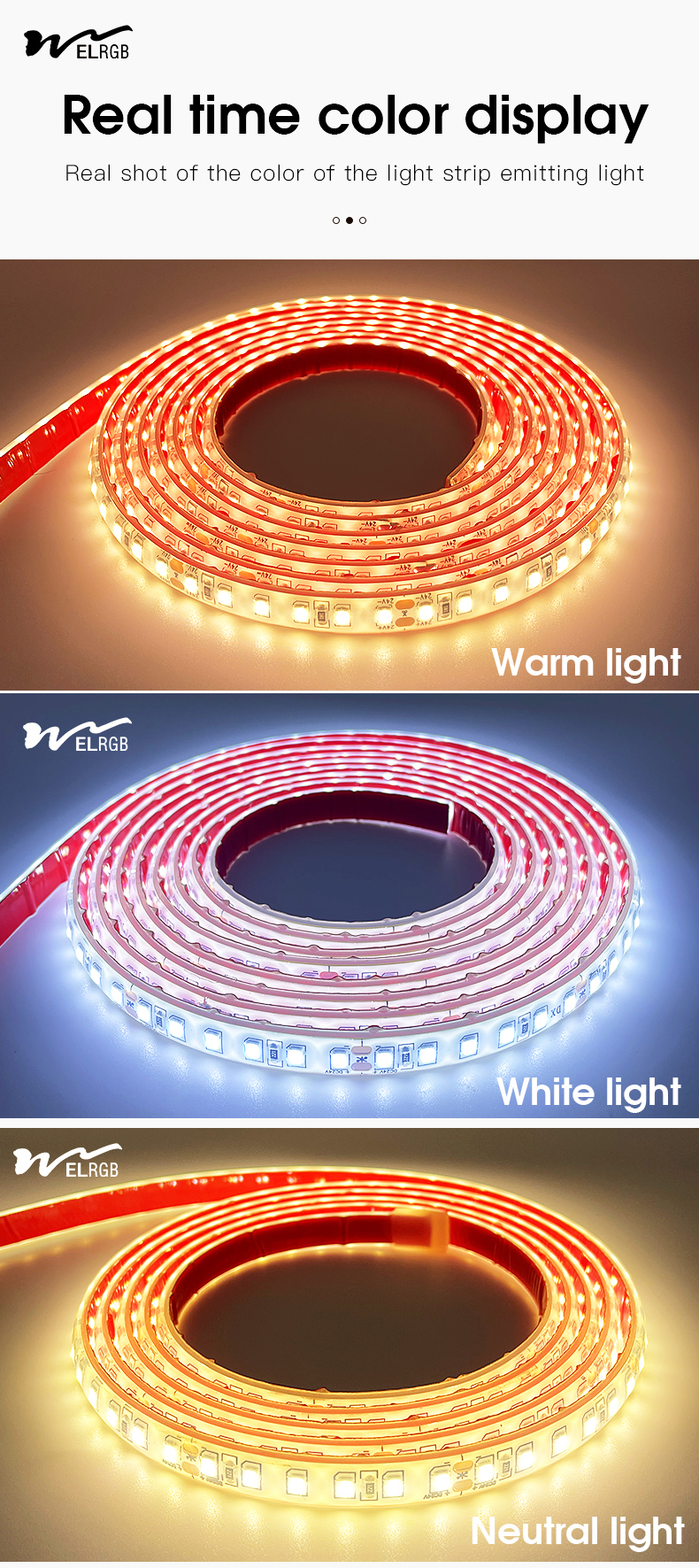 IP68 Dimmable LED Strip Lights 12V 24V Under Cabinet Led Strip Lighting Dimmable