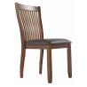 Buy cheap Dining Side Wooden Dining Room Chairs Comb Back Brown Base And Black Upolstered from wholesalers