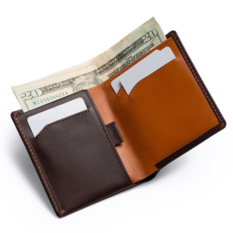 Custom LOGO Men's Front Pocket Wallet made of Full Grain Leather with RFID Protection