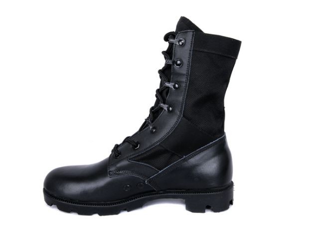 EUR39-47 Black Genuine Leather Tactical Boots Waterproof Black Leather Combat Boots Womens