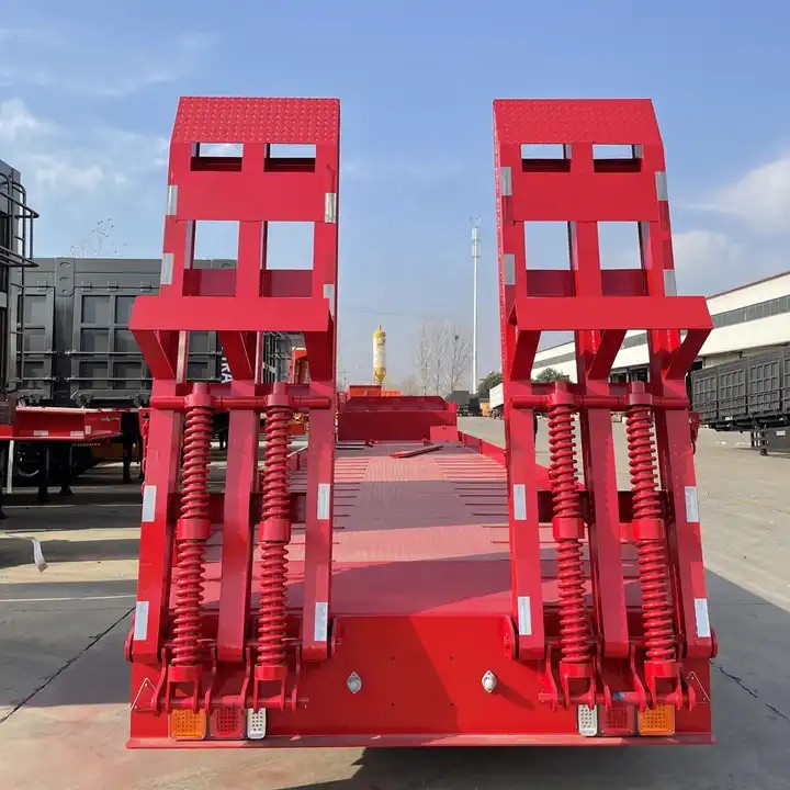 100Ton 40’ Lowbed Semi Trailer Transport Flatbed Container Gooseneck Excavator