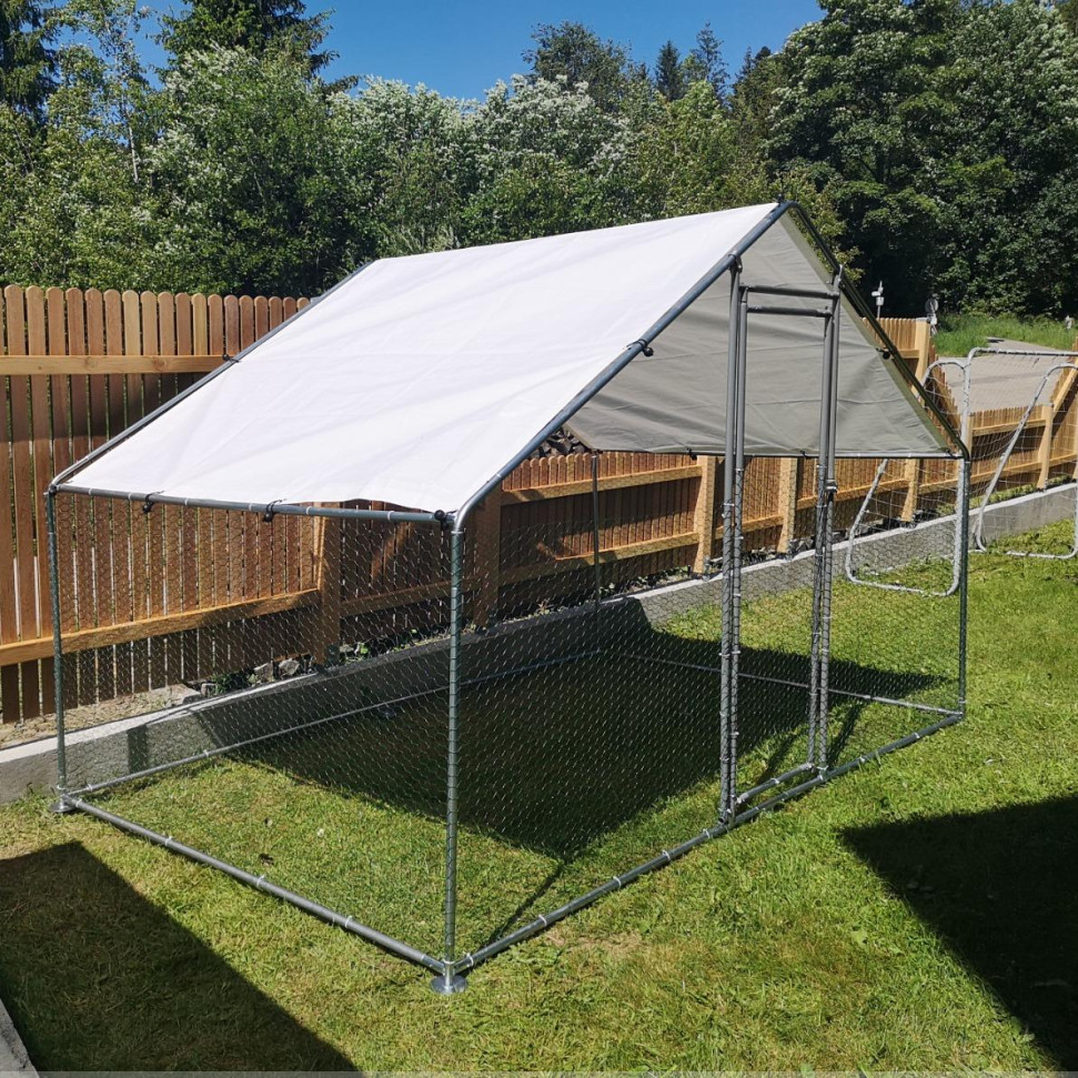 Chicken Cage Run Walk in Cage Poultry Pet Coop for Rabbit Hen House Pen Metal 3x2m