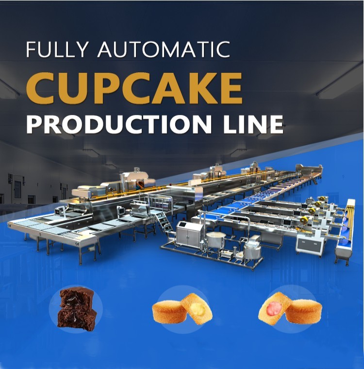PD800 Cup Cake Custard Muffin Madeline Cake Production Line Cup Cake Making Machine Cup Cake Bakery Equipment Machinery
