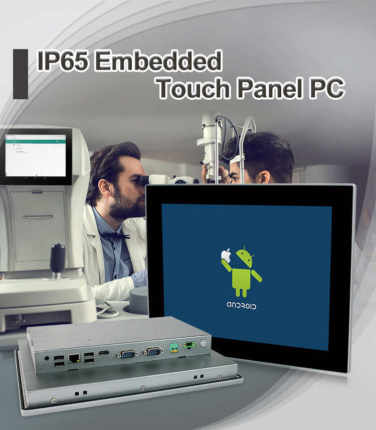 Wall Mounted 4*USB Android Touch Panel PC 12 Inch Size RoHS Approval