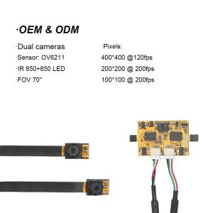 Customized OV6211 Binocular Camera Module 0.3MP B/W 850 IR LED USB Spi Camera