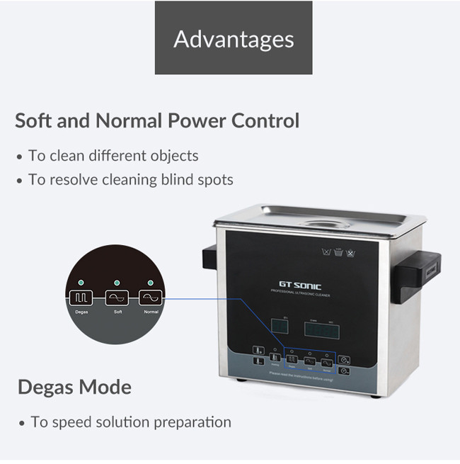 GT SONIC D3 Heated Ultrasonic Cleaner 3L For Jewelry Tools and Parts