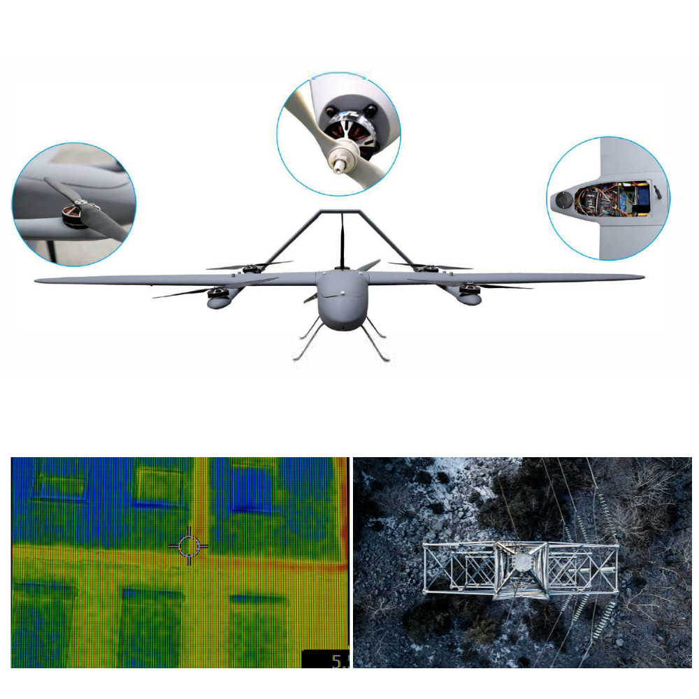 HXCG468 Load 6.5KG VTOL Fixed Wing Drone Industrial For Police Marine Military