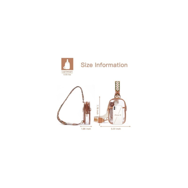 TPU transparent anti-splash chest bag,lulu transparent bag Lulu crossbody shoulder bag