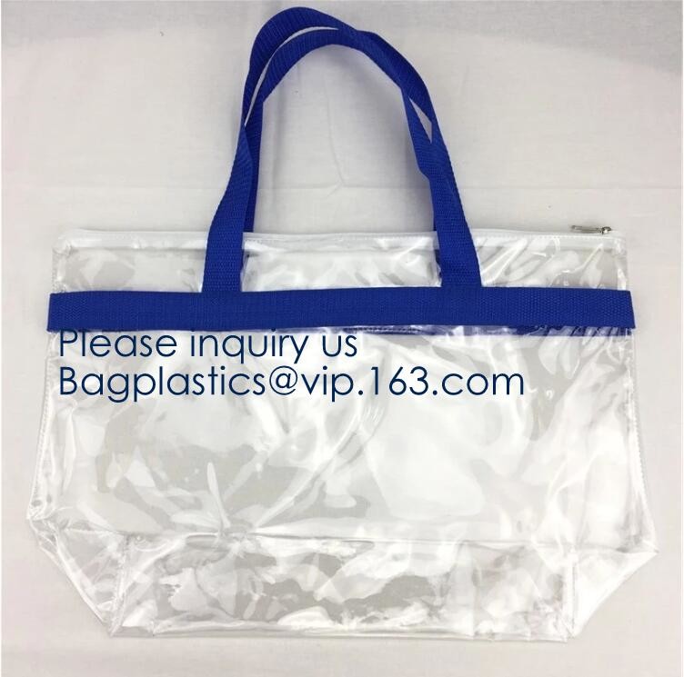 Stadium Approved Environmentally New Clear Tote PVC Shoulder Transparent Shopping Bag,Recycled Clear Pvc Shopping Tote B