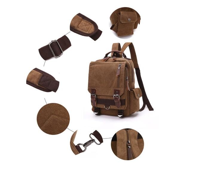 Slim Trendy Travel Backpack School Bag For College Students Vintage Style