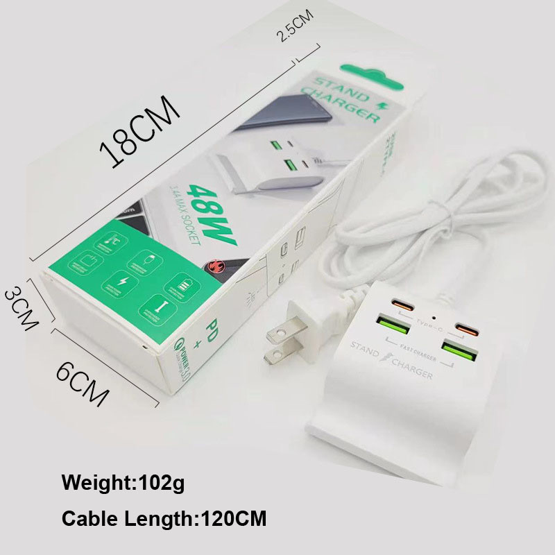 20W USB Charger Kits 4 Port PD QC3.0 Universal Travel Adapter