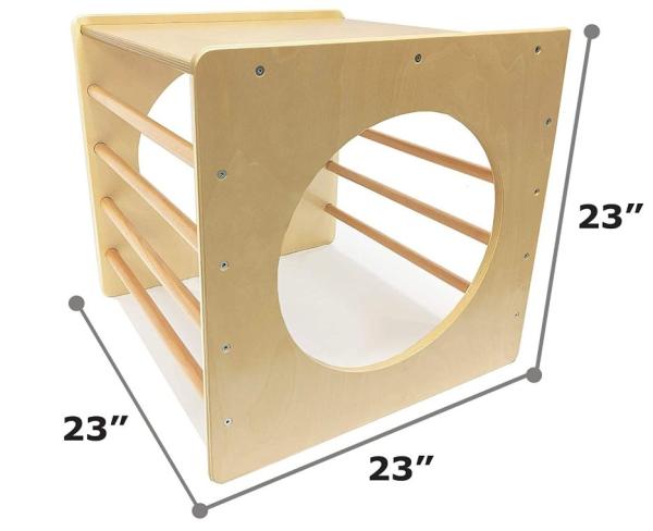 wooden Toddler Climbing Cube and Tunnel - Toddler Climbing Toys Indoor/Outdoor