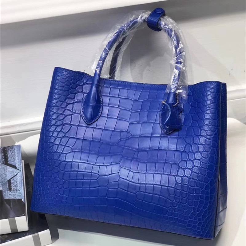 Authentic Real Crocodile Belly Skin Lady Large Purse Genuine Alligator Leather Female Handbag Women Single Shoulder Bag