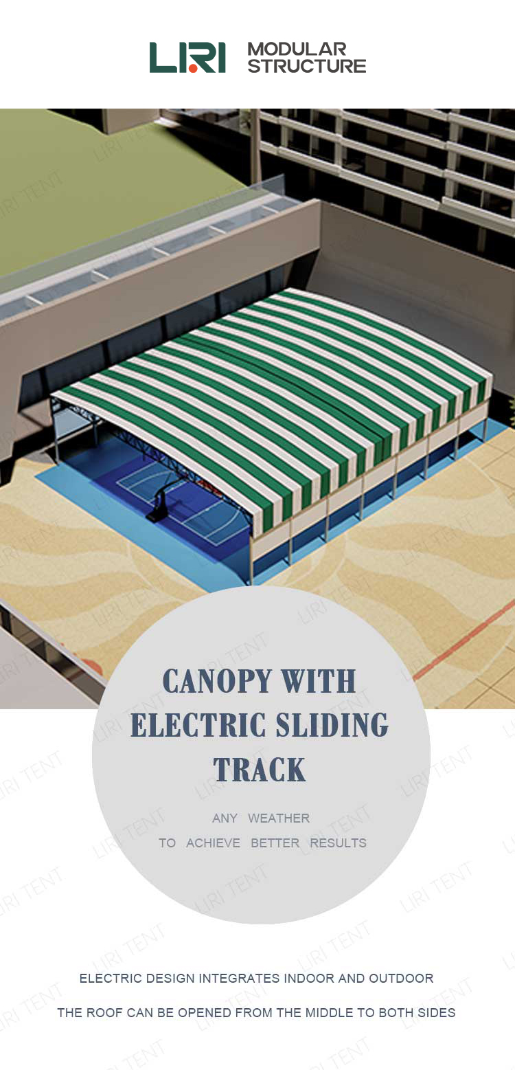 Warehouse Electric Sliding Shed Outdoor Event Tents Remote Control Stadium Awning Movable