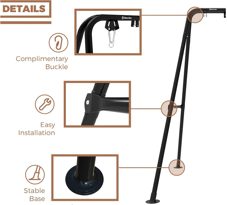 Sturdy Portable Hammock Chair Stand for Easy Hanging in Outdoor and Indoor Areas