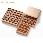 Customized Chocolate Packaging Box with Lid and Sponge Insert Rigid Kraft Gift