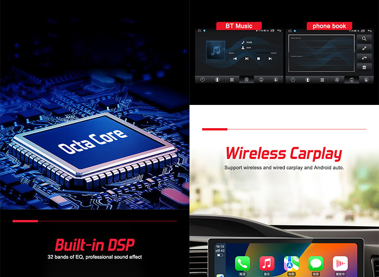 Universal Car Stereo 12.95inch QLED Screen With 4G DSP Wireless Carplay And Android Auto