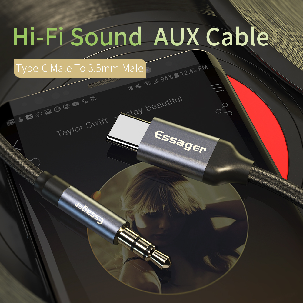 Type C To 3.5mm AUX USB Audio Adapter With Plug In Connection OLP Protection