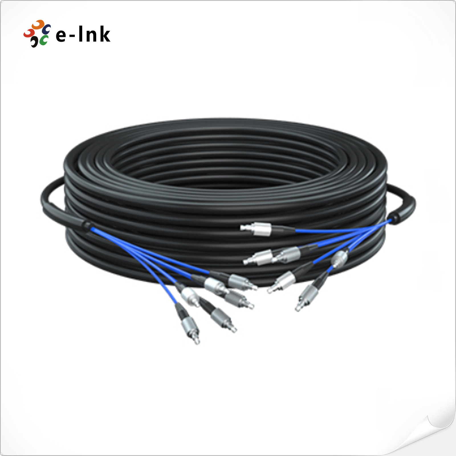  OS2 9/125uM 6 Core Single Mode Armored Fiber Patch Cable 100 Meters FC To FC Connector Manufactures