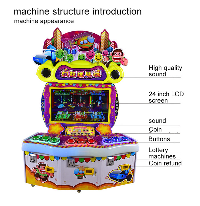 400W Lottery Game Machine Patting Button Game Coin Prize Out Machine