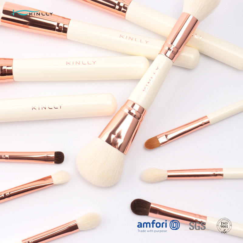 13pcs Shiny Aluminum ferrules Natural Hair Makeup Brush