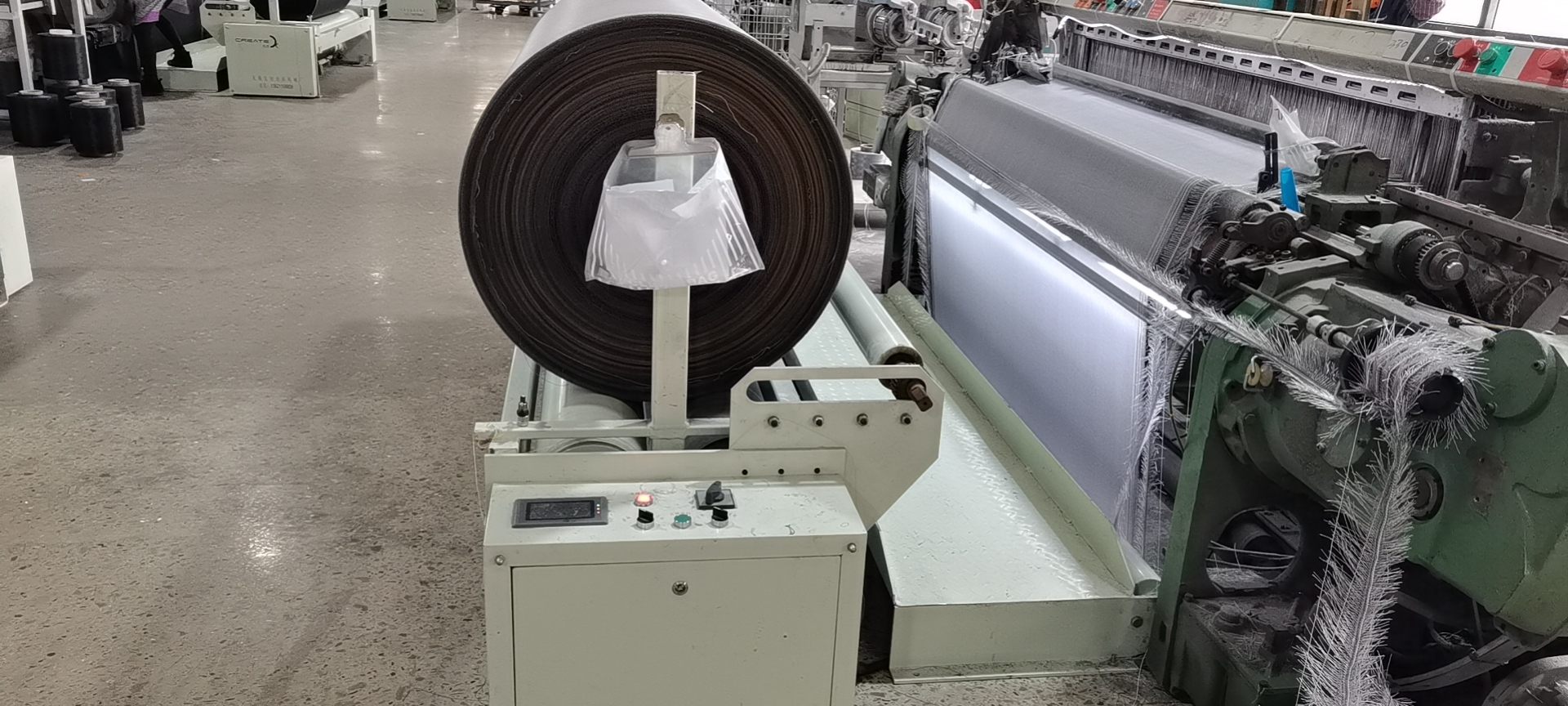 Textile Fabric Roll Winder Machine Doffing Device