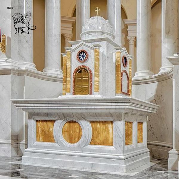 Natural Marble Religious Holy House Sculptures Tabernacle Church Hand Carved