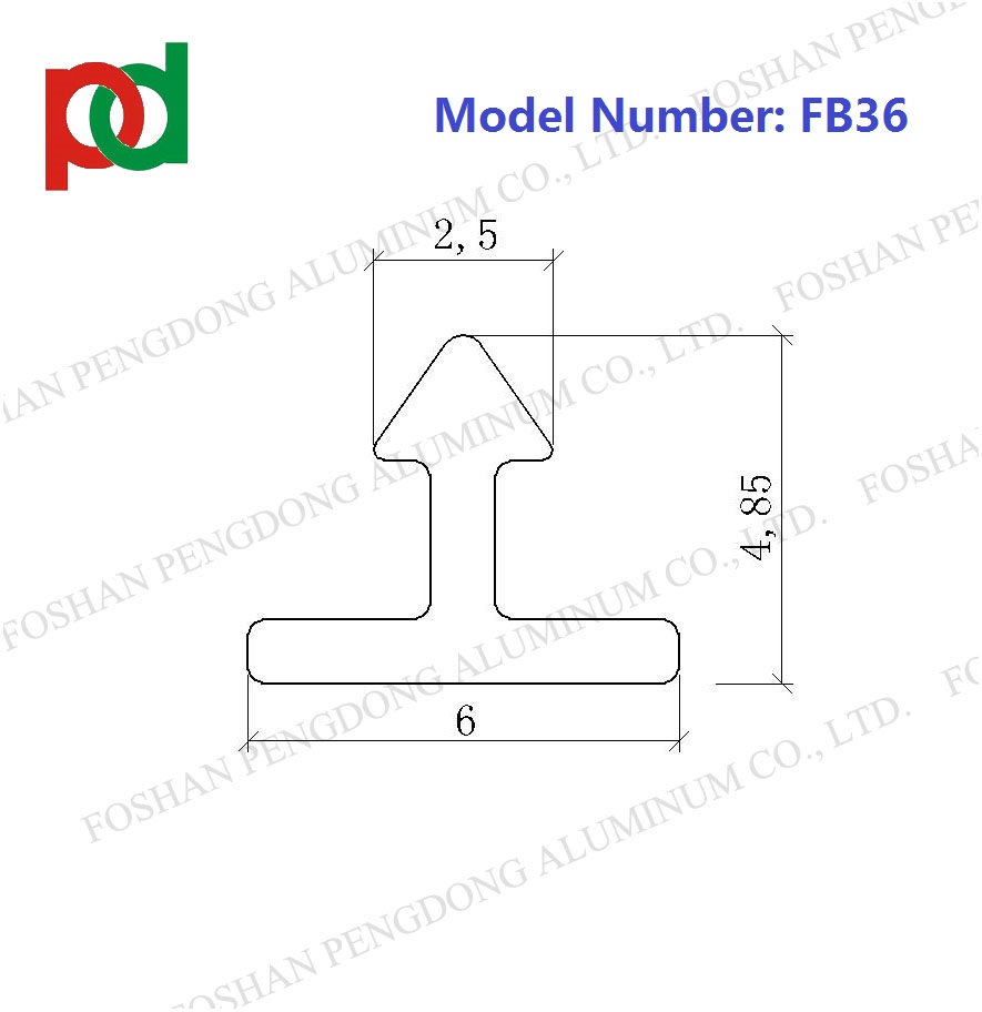6mm T Shape Aluminum Trim Extrusions Silver anodized Tolerance 0.12mm