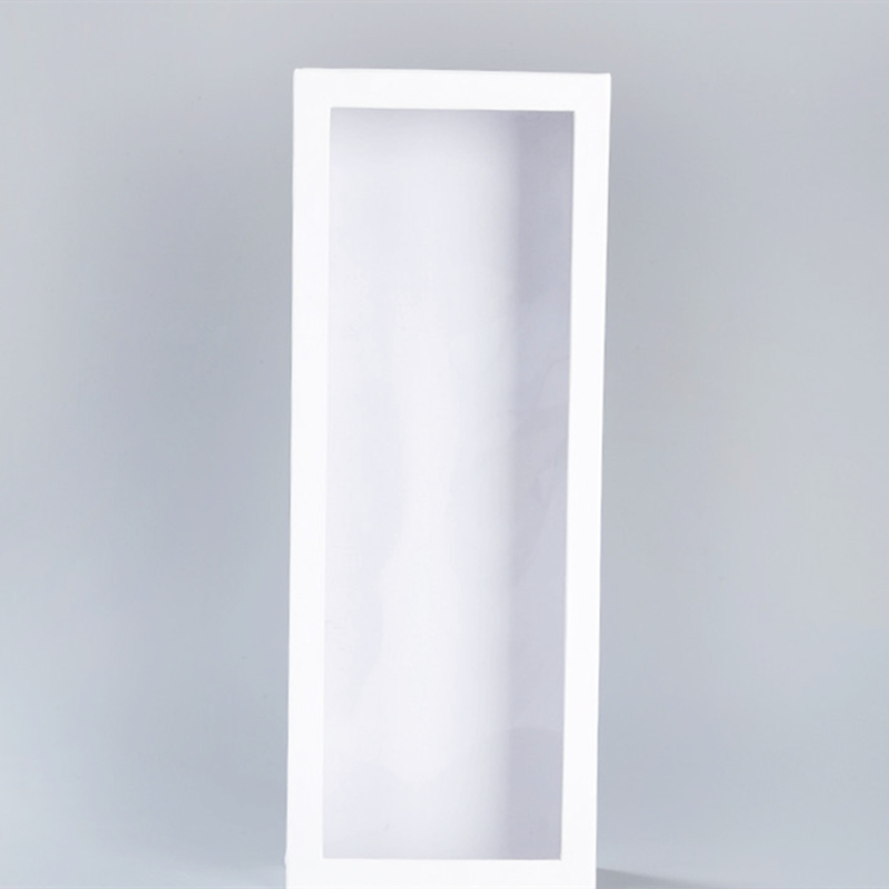 Flip Top PVC Window White Rigid Cardboard Necktie Packaging Box Magnetic Closure