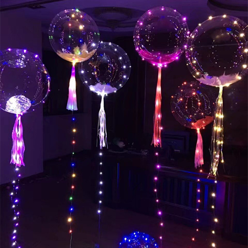 Hot sell transparent led balloons light bobo balloon for birthday christmas wedding party