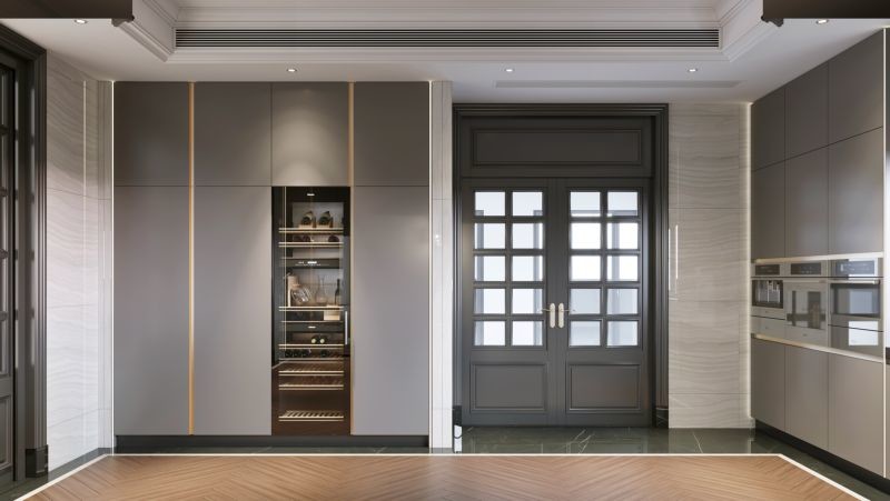 Ultima Edge Cold Metal Industrial Style Kitchen Cabinets With Dual Space Design