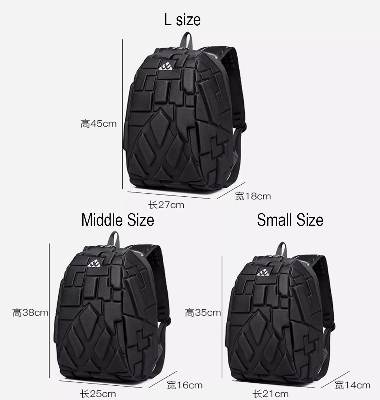 Hard EVA Shell Business Custom Travel Backpack Big Size 16.14x10.43x1.18"